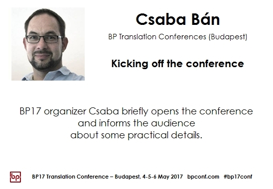 BP17 Translation Conference Csaba Bán opening