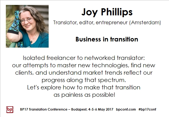 BP17 Translation Conference Joy Phillips session card