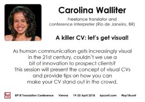 BP18 Translation Conference Carolina Walliter: A killer CV: let's get visual