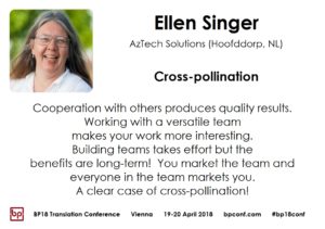 BP18 Translation Conference Ellen Singer Cross-pollination