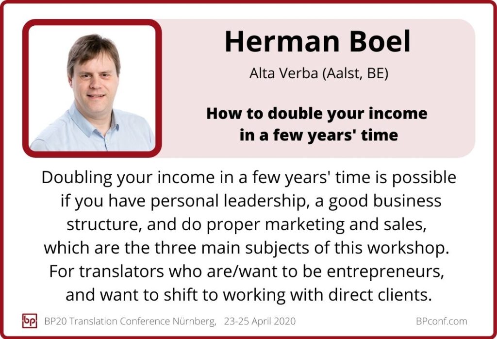 Herman Boel_BP20_How to double your income as a translator in a few years time