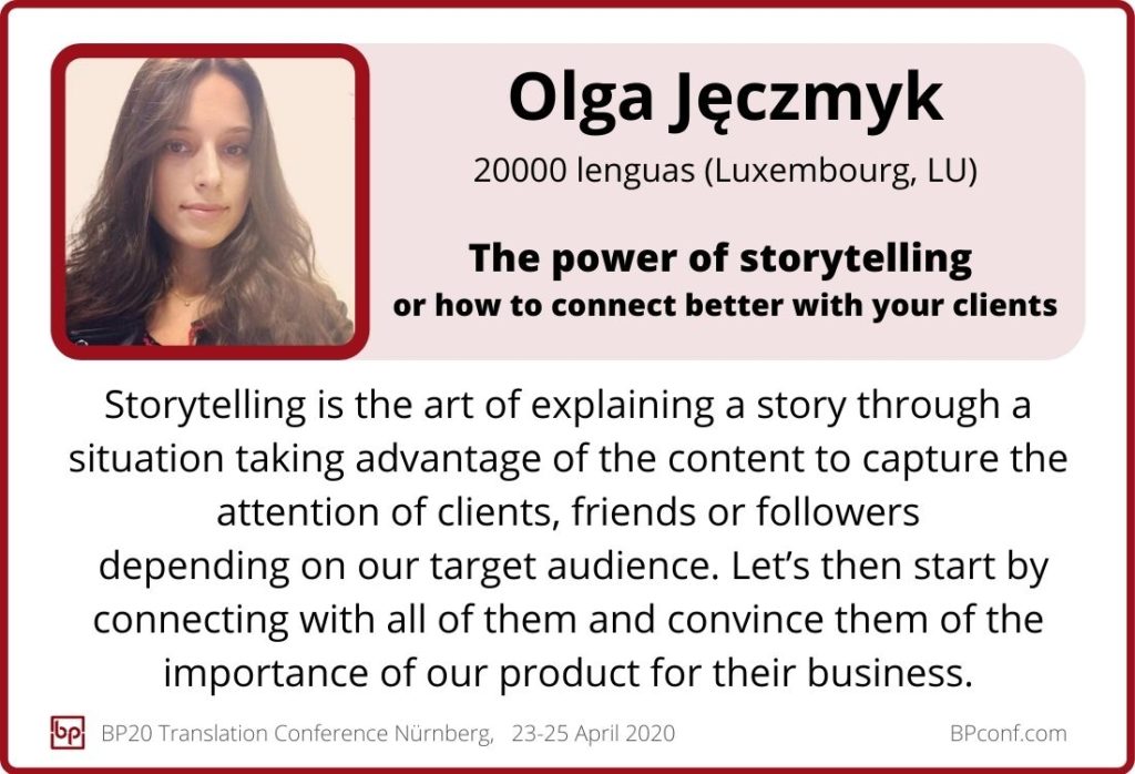 Olga Jeczmyk_BP20 Translation Conference_The power of storytelling