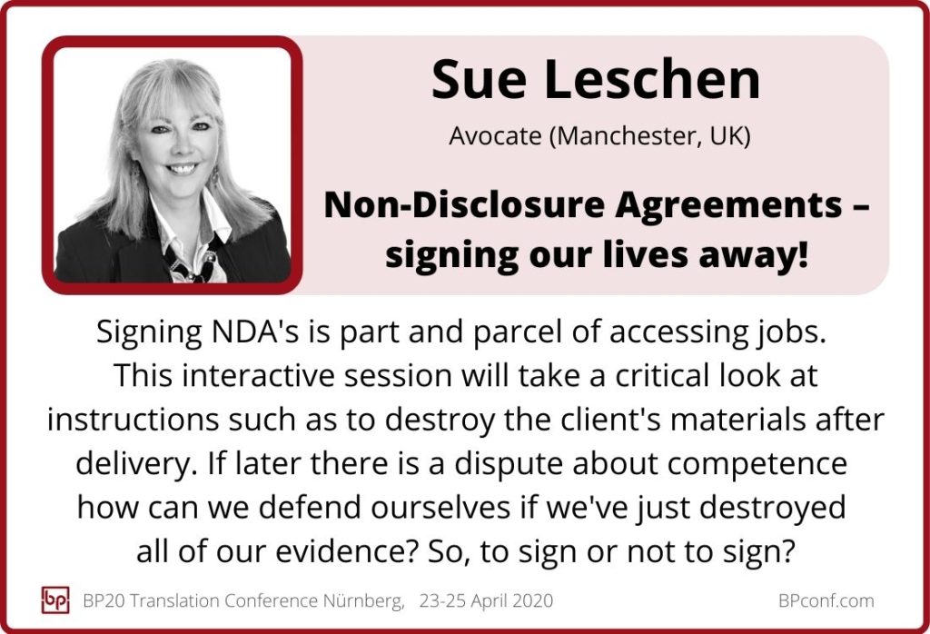 Sue Leschen_BP20_Non-Disclouse Agreements Signing our lives away
