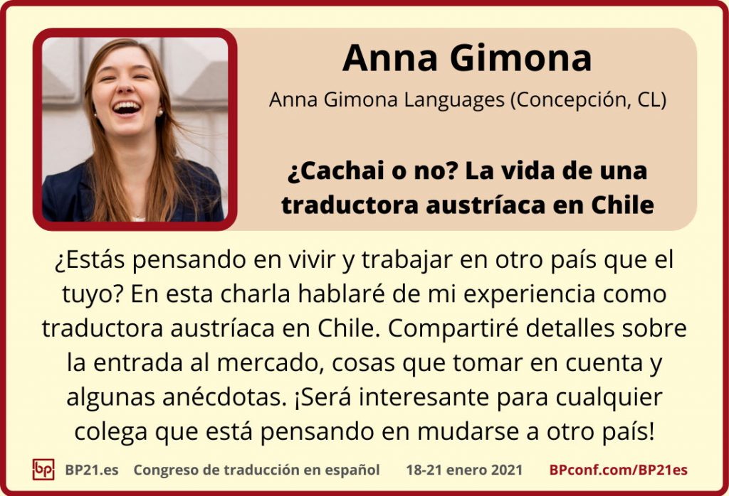 Conferencia de traducción en espanol BP21.es :: Anna Gimona :: Una traductora en Chile