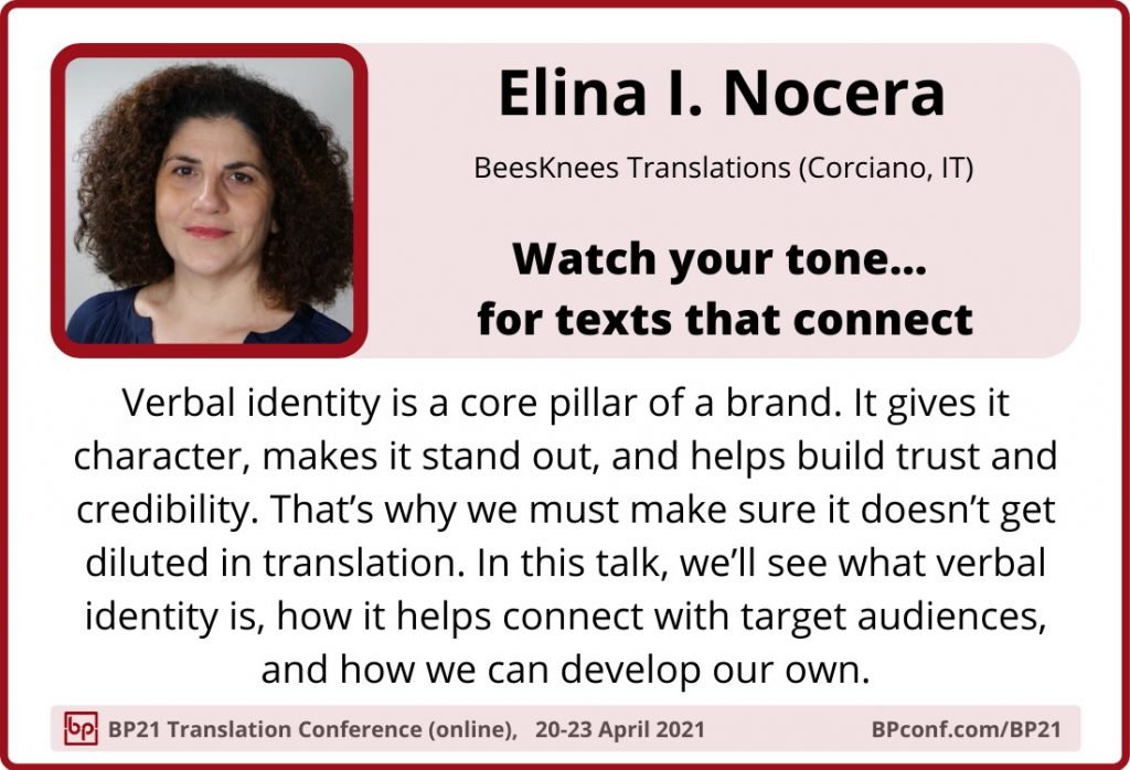 BP21 Translation Conference :: Elina I Nocera :: Texts that connect for translators