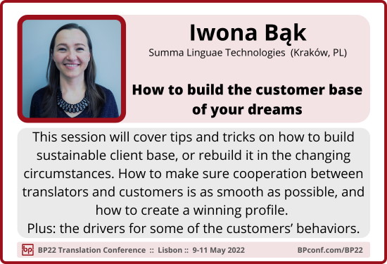 BP22 Translation Conference ::  Iwona Bak :: Customer base