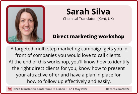 BP22 Translation Conference :: Sarah Silva :: Direct marketing