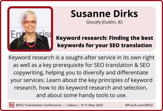 BP22 Translation Conference :: Susanne Dirks :: SEO keywords