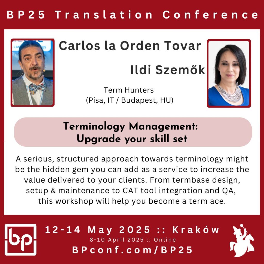 Carlos la Order Tovar Ildi Szemők BP25 Translation Conference  Terminology management workshop