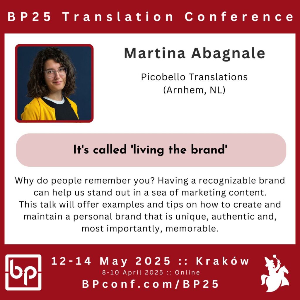 Martina Abagnale BP25 Translation Conference living the brand for translators