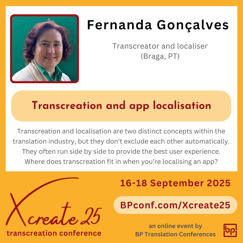 Xcreate25 transcreation conference :: Fernanda Goncalves :: App localisation and transcreation