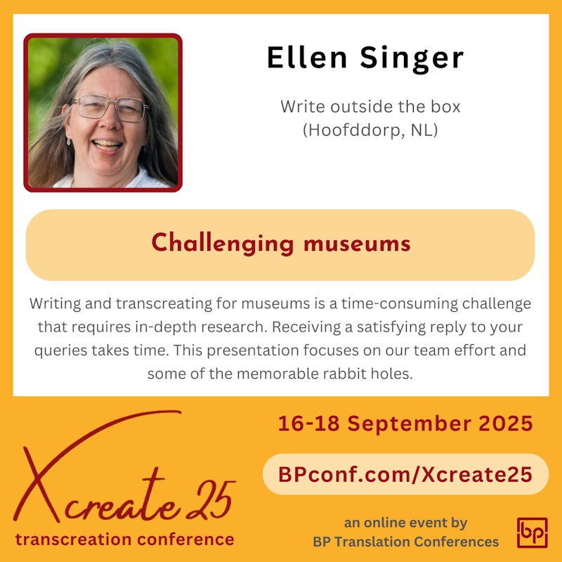 Xcreate25 Transcreation Conference Ellen Singer museums