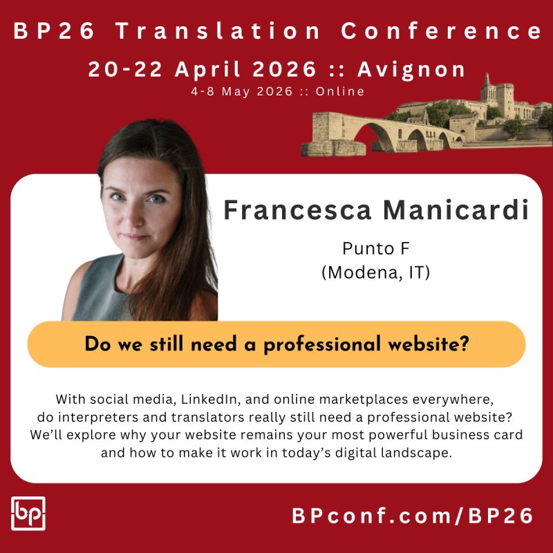 BP26 Translation Conference :: Francesca Manicardi :: Websites for translators