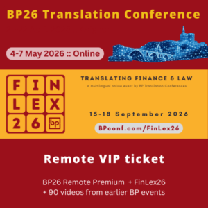 BP26 Translation Conference :: Remote VIP ticket